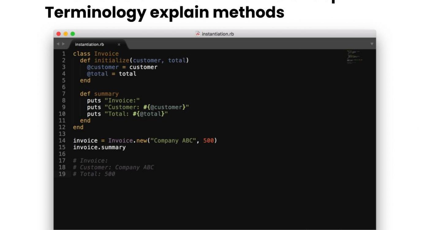 What Is Instantiation In Terms Of Oop Terminology Explain Methods