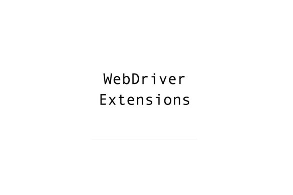 Extending WebDriver Functionality with Custom Extensions