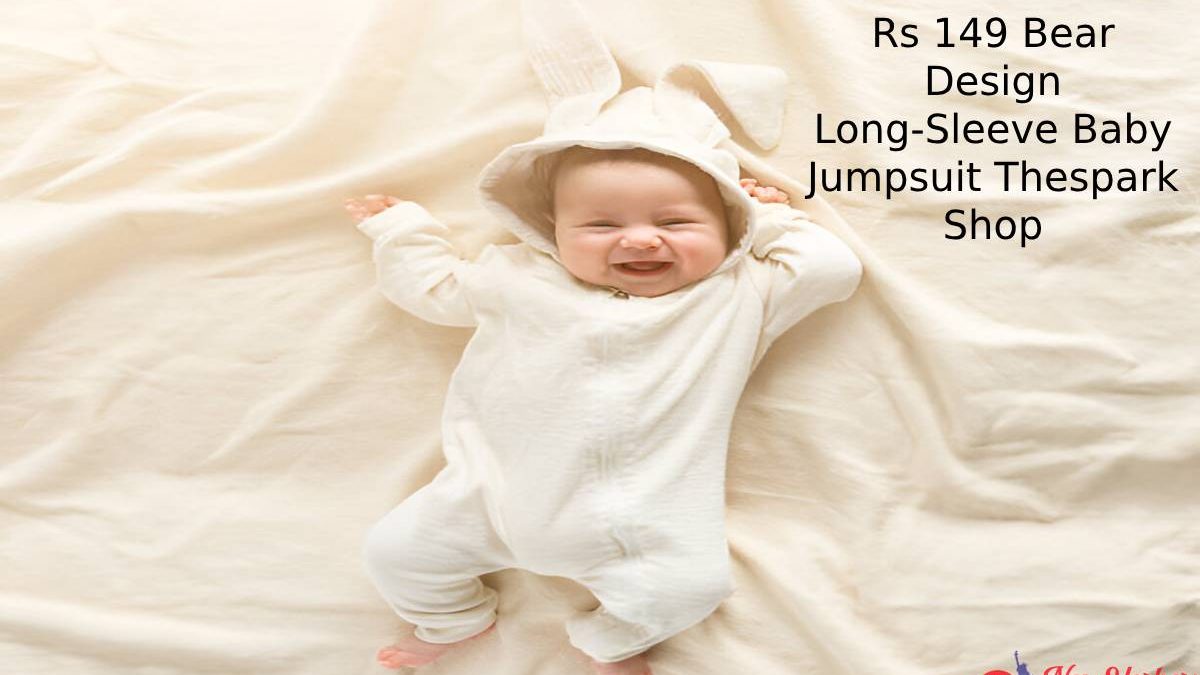 Rs 149 Bear Design Long-Sleeve Baby Jumpsuit Thespark Shop