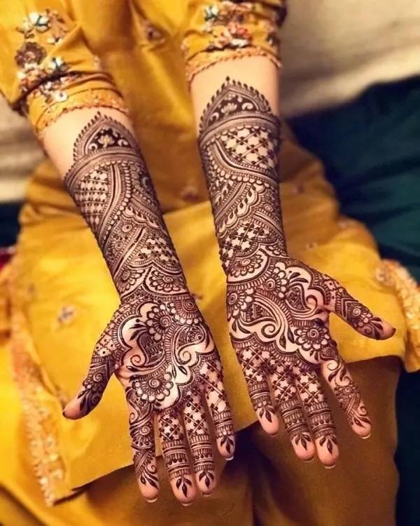 Front Full Hand Mehndi Design 